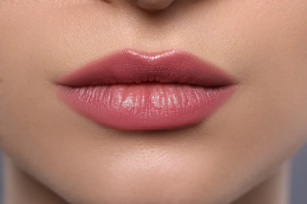 Close-up of a woman’s lips representing communication and allure, used for a blog about multilingual escorts.